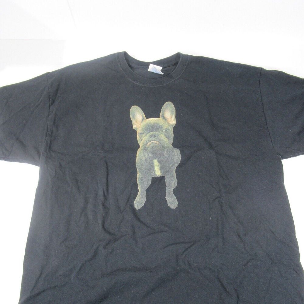 Mens Black Pug T-Shirt‎ Size XL Short Sleeve dog lovers